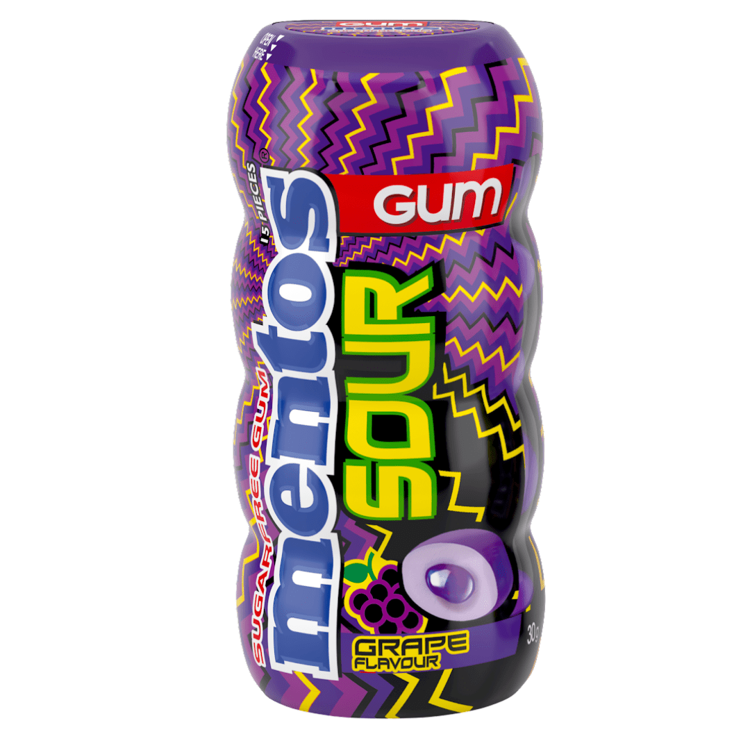 Mentos Mentos Sour Gum Grape 30g Mentos Sour Gum Grape 30g