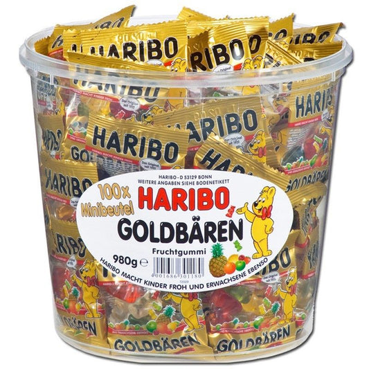 Haribo MiniBags - Gold Bears Tub (100 x 9.8g bags)