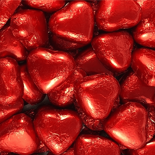 The Sweets Club Individual Red Chocolate Hearts 1kg CUSGYPTNYLKK Red Chocolate Hearts 1kg