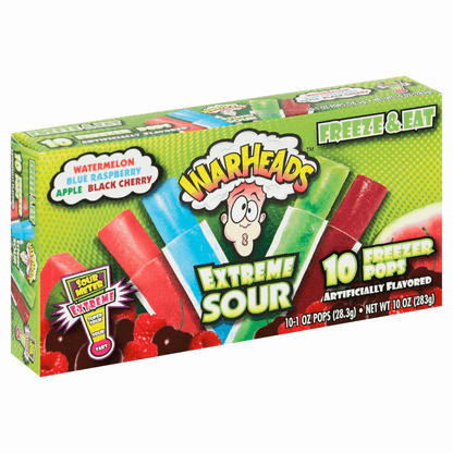 Warheads Individual Warheads Extreme Sour Freezer Pops (10 Pack) 28.3g PWDILWPQIFSF Warheads Extreme Sour Freezer Pops (10 Pack) 28.3g