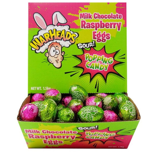 Warheads Individual Warheads Milk Choc Raspberry Eggs 1.5kg TFWEP Warheads Milk Choc Raspberry Eggs 1.5kg