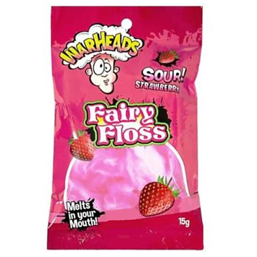 Warheads Individual Warheads Sour Strawberry Fairy Floss 15g (18 Pieces) TFFFW Warheads Sour Strawberry Fairy Floss 15g (18 Pieces)