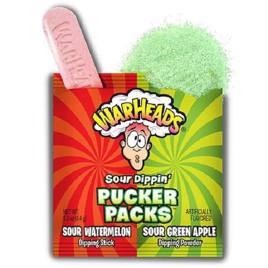 Warheads Sour Dippin’ Pucker Packs (36 Pack) 15g