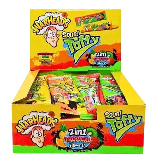 Warheads Warheads 2-In-1 Tropical Taffy Bar 42g Warheads 2-In-1 Tropical Taffy Bar 42g