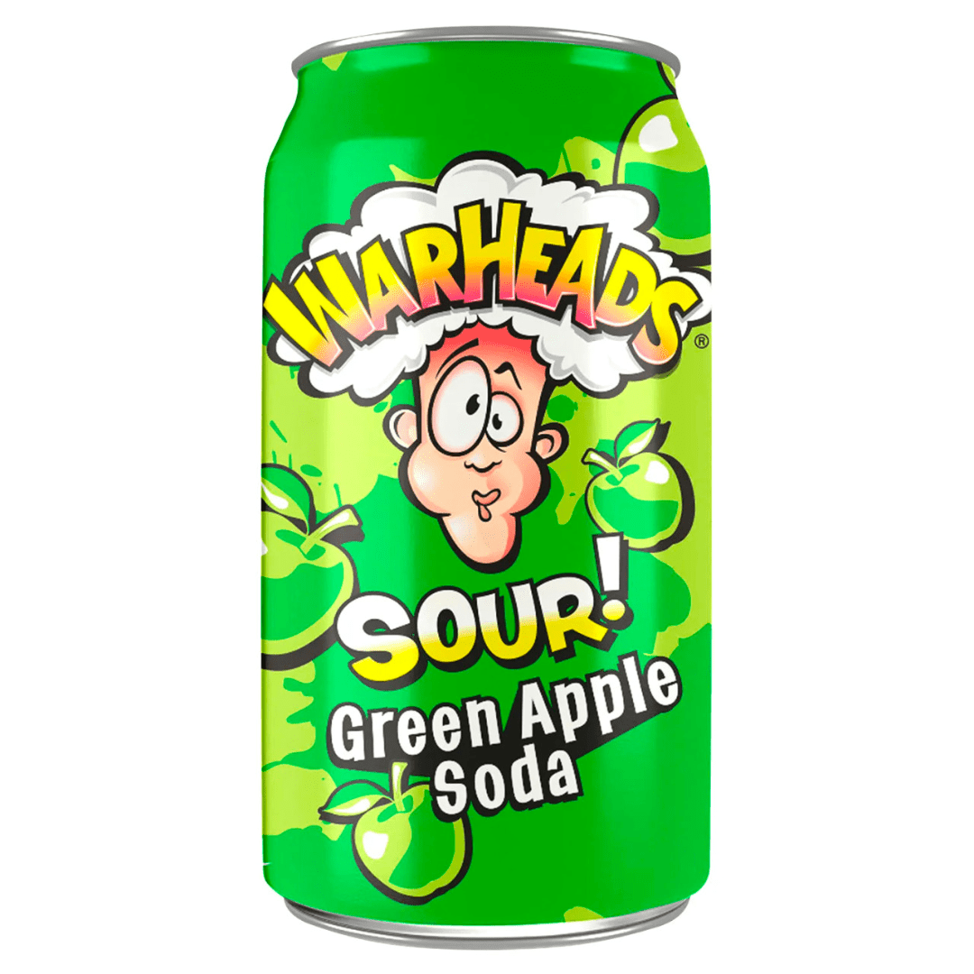 Warheads Warheads Sour Green Apple Soda 355ml Warheads Sour Green Apple Soda 355ml