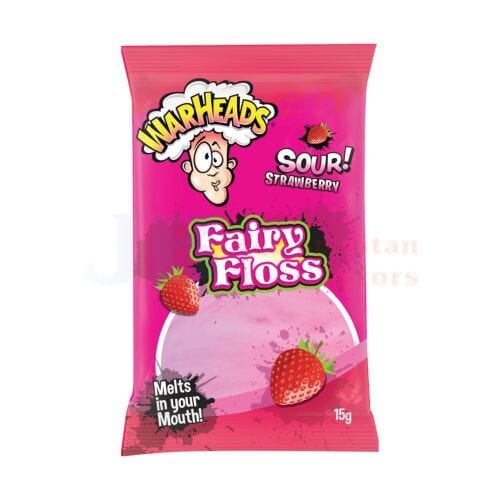 Warheads Warheads Sour Strawberry Fairy Floss 15g Warheads Sour Strawberry Fairy Floss 15g