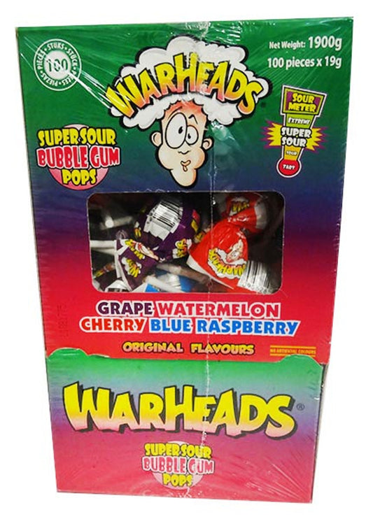 Warheads Super Sour Pops 19g (100 Pieces)