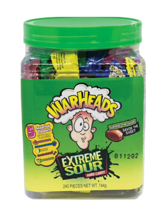 Warheads Extreme Sour Hard Candy Tubs (240 Pieces)
